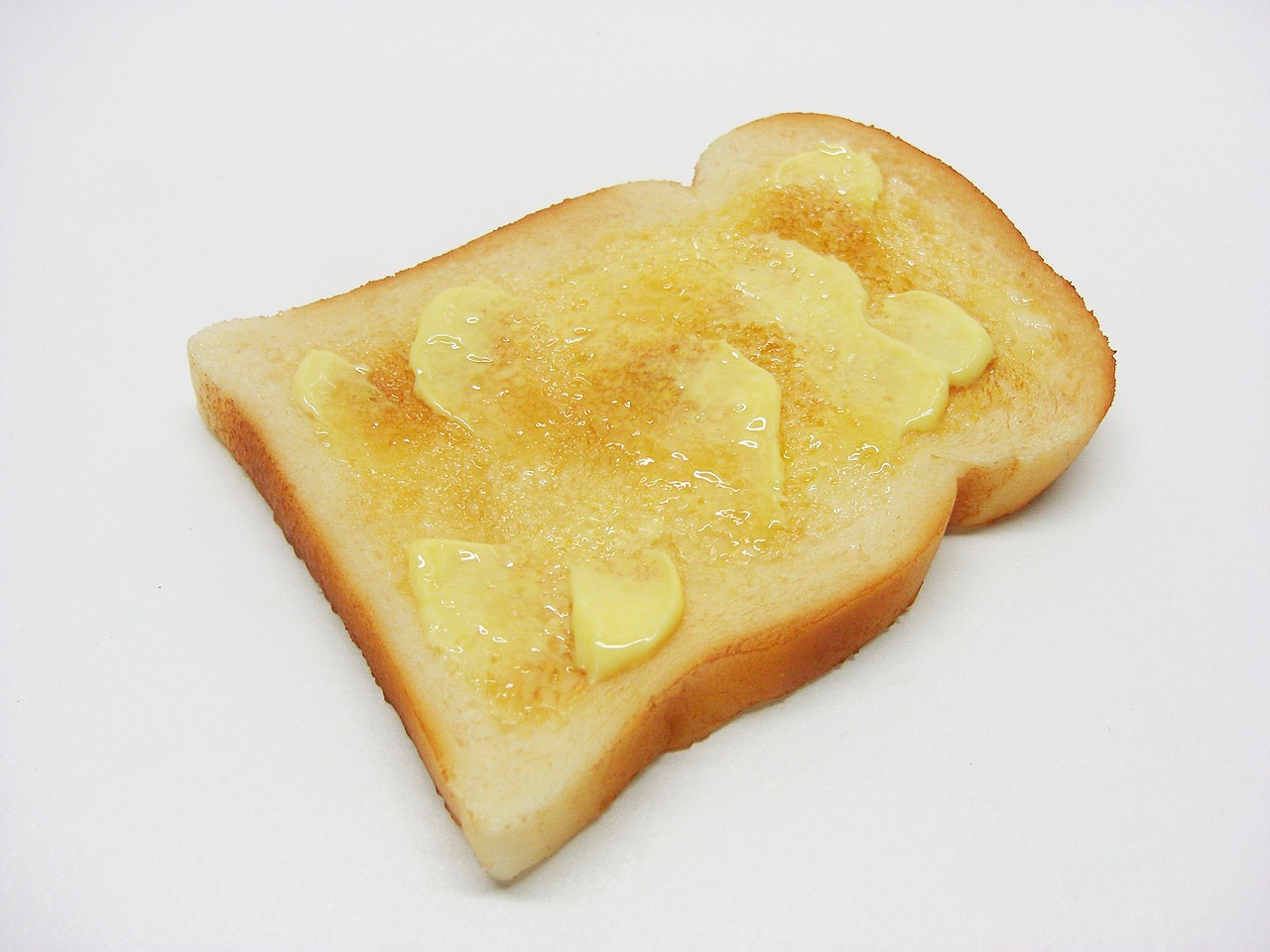 buttered, toast, bread